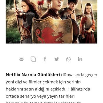 Netflix Narnia Günlükleri Dizi Vaadi