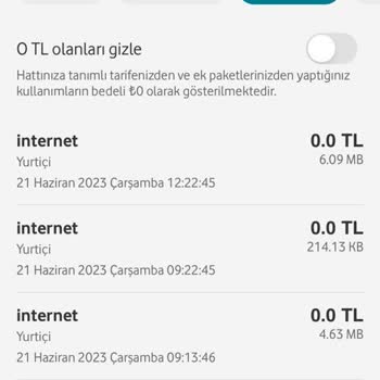 Vodafone - Tarife Aşım Olayı