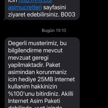 Vodafone - Tarife Aşım Olayı