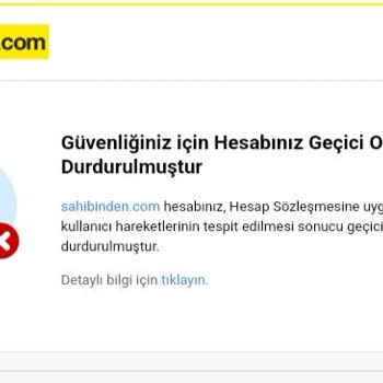 Sahibinden.com Hesap Kapatılması