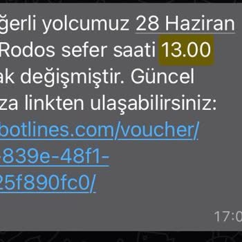 Feribotlines İzinsiz Feribot Saat Değişikliği Telefon Ve Maillere Dönüş Olmaması!