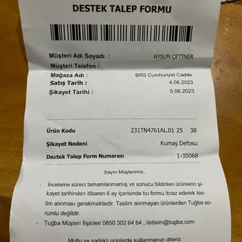 Tuğba Giyim Tuğba Mağazalarındaki Müşteri Memnuniyetsizlikleri