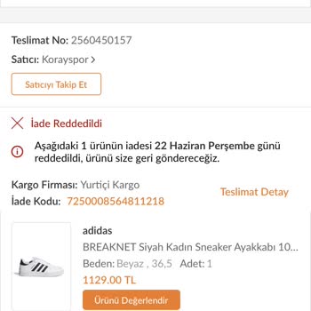 Koray Spor Ve Trendyol Ürün İnceleme Talebimi Reddetti