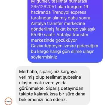 Trendyol Express Sonu Gelmeyen Transfer Merkezi Süreci
