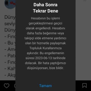 Instagram Kısıtlama Hatası