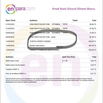 Yurtiçi Kargo Yaptığım Fazla Ödemeyi Tarafıma İade Etmiyor