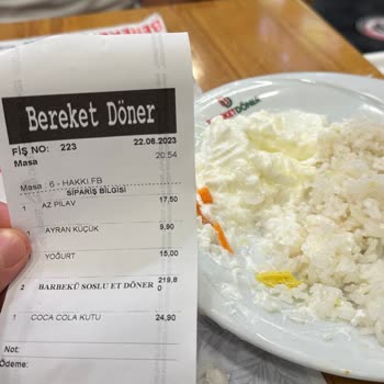 Bereket Döner Mardin AVM Bereket Dönerde 1 Kaşık Yoğurt 1 Kaşık Pilava 32,5 Ödedim
