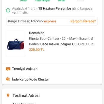 Trendyol Express Trendyol Expres Kargo Siparişimi Kaybetti.