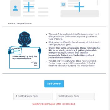 Bitexen Telefon Numaramı Değiştiremiyorum Hata Veriyor