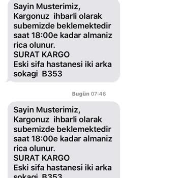 Sürat Kargo Kargomun Teslim Edilmemesi