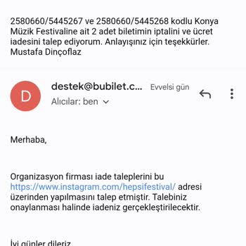 Hepsifestival Bilet İadesi Yapılmaması