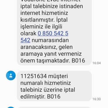Onayım Olmadan İptal Edilen Vodafone Evde İnternet Paketim