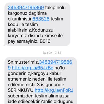 Aras Kargo Getirilmeyen Kargo İçin Alıcı Tarafından Kabul Edilmedi