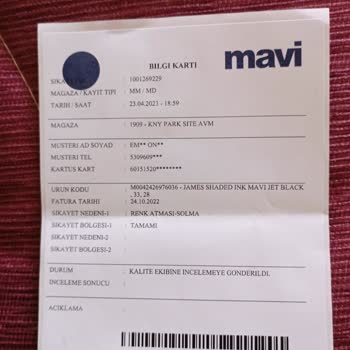 Mavi Müşteri Memnuniyetsizliği Mavi