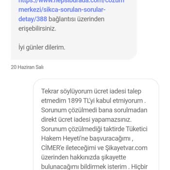 Hepsiburada/BOZDAN Teknoloji Ürün Değişimi Talebim Yerine Getirmiyor.