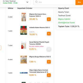 Migros Sanal Market Para İadesi