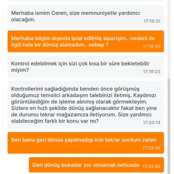 Migros Sanal Market Bilgim Olmadan Sipariş İptali
