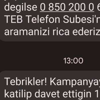 TEB Referans Kampanyasından Verdikleri Kod Hatalı Kullanılmış