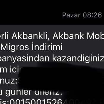 Akbank Mobil'e Özel Migros İndirimi