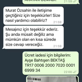 Gurme Tabağı Gerçekleşmeyen İade Ödemesi, Cevapsız Bırakılan Arama Ve Mesajlar