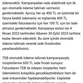 TEB İn Kampanya Şartlarını Müşteri Aleyhinde Değiştirmesi