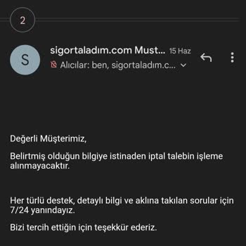 Sigortaladim.com Kasko Pişmanlığı