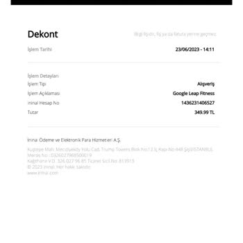 Leap Fitness Group Leap Fıtness Group Hesabından Haberim Olmadan Para Çekmiştir