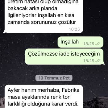 Doğtaş Mobilya Sergilenen Ürün İle Gönderilen Ürün Arasında Fark Var.