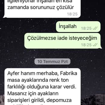 Doğtaş Mobilya Sergilenen Ürün İle Gönderilen Ürün Arasında Fark Var.