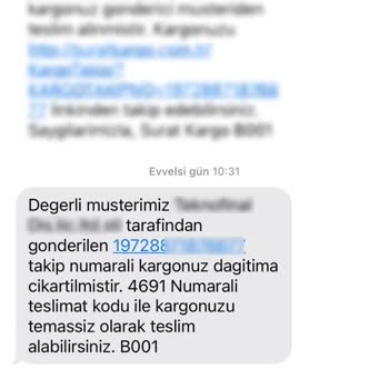 Sürat Kargo 3 Gündür Siparişimi Teslim Etmiyor