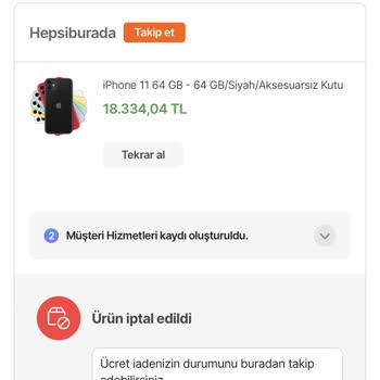 Hepsiburada İade Ürünün Para İadesi