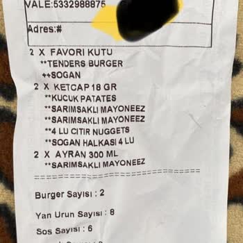 Yemeksepeti Eksik Yemek Siparişi Saloon Burger