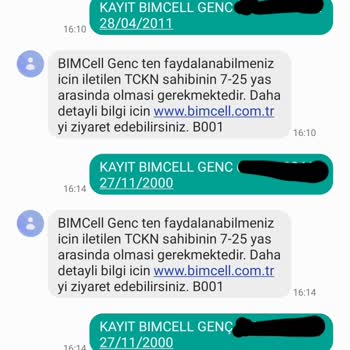 Bimcell Genç Paket Hatası