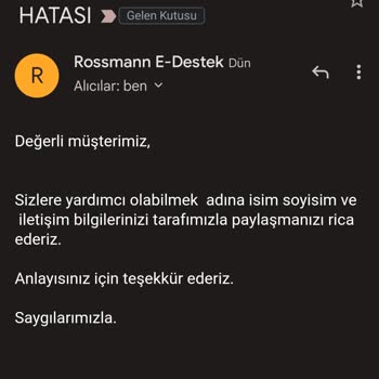 Rossmann Müşteri Hizmetleri İlgisizliği