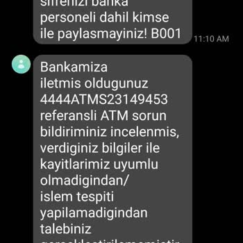 Ziraat Bankası ATM Para Yatırma İtiraz