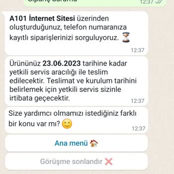 A101 SEG Marka Çamaşır Makinesini Teslim Etmiyor.