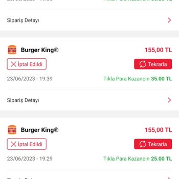 Burger King Verdiğim Sipariş 3 Defa İptal Edildi Nedeni Bildirilmeden