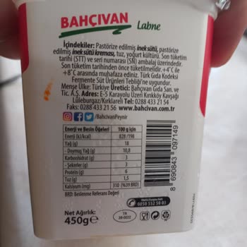 Bahçıvan Labne Bozuk Ürün