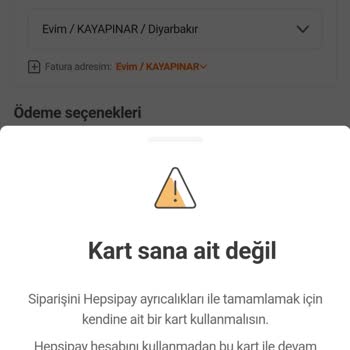 Hepsiburada Hepsipay Kart Sana Ait Değil Sorunu
