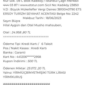ETS Tur Anlaşmalı Banka Taksit Hatası