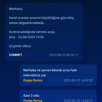 Comnet İnternet Kesintisi Ve Sorunun Çözülmemesi