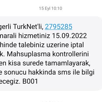 TurkNet Abonelik İptaline Rağmen 1 Yıl Sonra Gelen Borç Sorunu