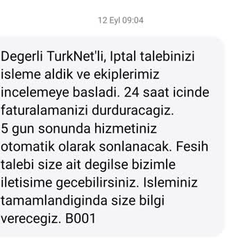 TurkNet Abonelik İptaline Rağmen 1 Yıl Sonra Gelen Borç Sorunu
