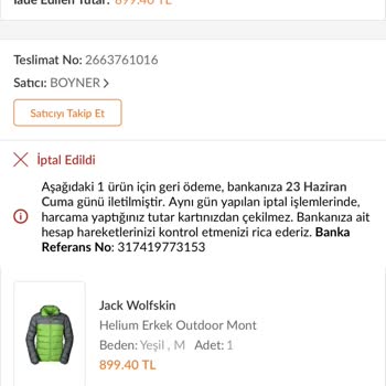 Trendyol İptal Edilen Ürünler