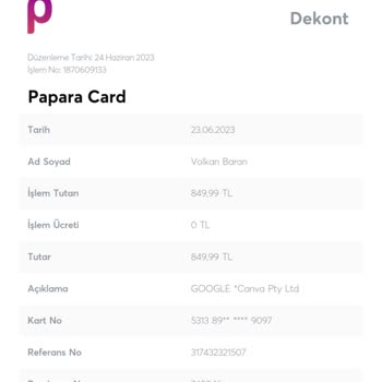 Canva Benim Bankamdan Otomatik Olarak 850₺ Çekti
