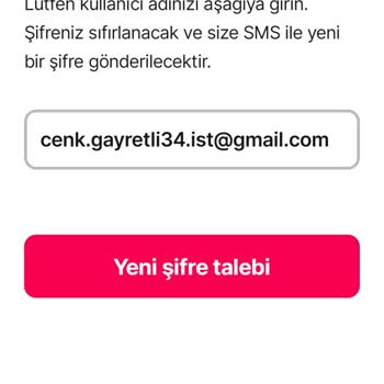 Yemeksepeti Şifre Yenilemek İstiyorum