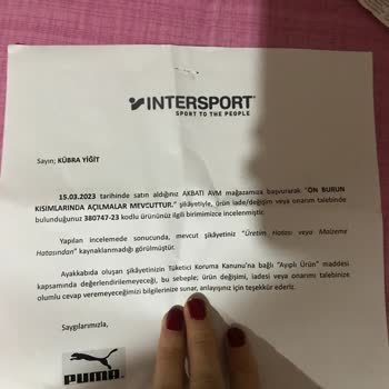 Puma Ürünün Arkasında Durmuyor Müşteriyi Mağdur Ediyor