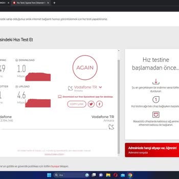 Vodafone Evde Net Hız Problemi