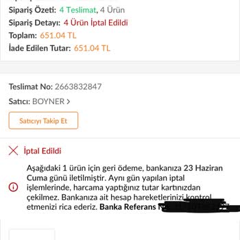 Trendyol-Boyner Memnuniyetsizlik Habersiz İş Yapması