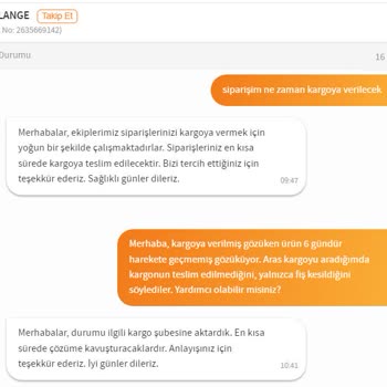 Grimelange 12 Gündür Siparişim Yola Çıkmadı!